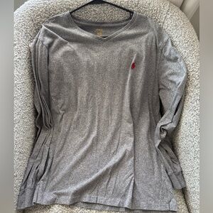 Polo Ralph Lauren V-Neck Sweater – Gray Heather – XL